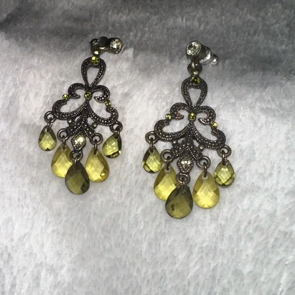 1928 Co. Green Chandelier Earrings - Picture 2 of 7